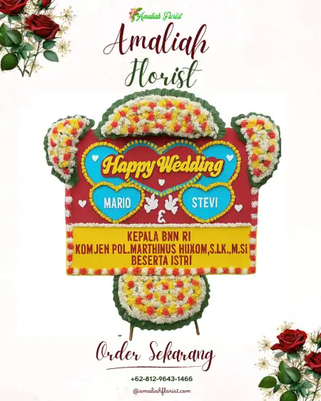 Papan Bunga Pernikahan Bombana